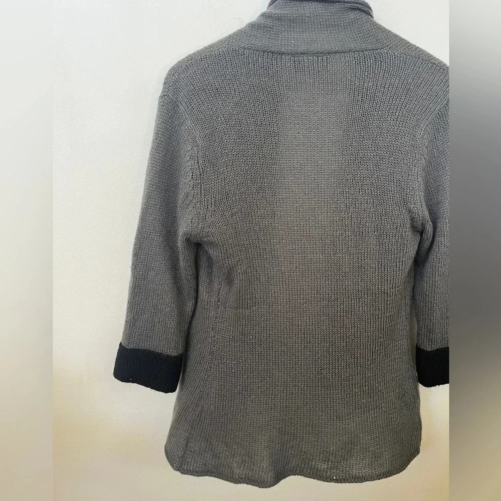 Wooden Ships Paola Buendia Sz S/M Anthropologie Gray OpenCardigan Boho Lagenlook - Picture 9 of 11